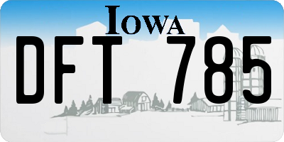 IA license plate DFT785
