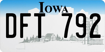 IA license plate DFT792