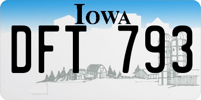 IA license plate DFT793