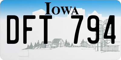 IA license plate DFT794
