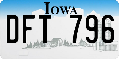 IA license plate DFT796