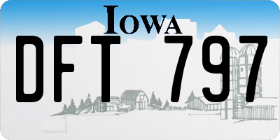IA license plate DFT797