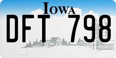 IA license plate DFT798