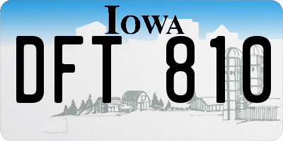 IA license plate DFT810