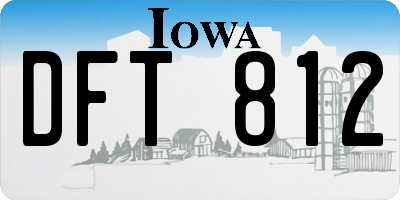 IA license plate DFT812