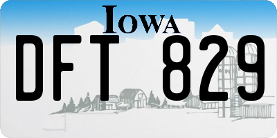 IA license plate DFT829