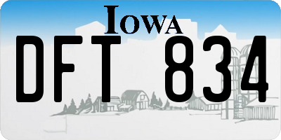 IA license plate DFT834