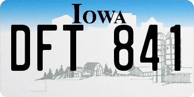 IA license plate DFT841