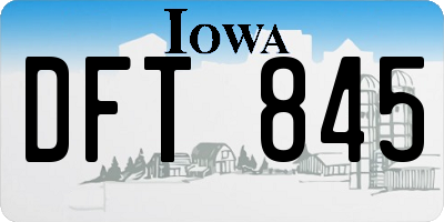 IA license plate DFT845