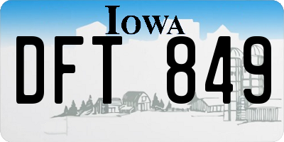 IA license plate DFT849