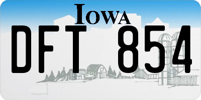 IA license plate DFT854