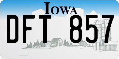 IA license plate DFT857