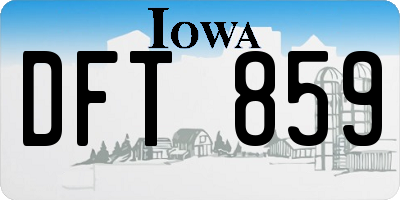 IA license plate DFT859