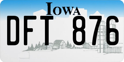 IA license plate DFT876