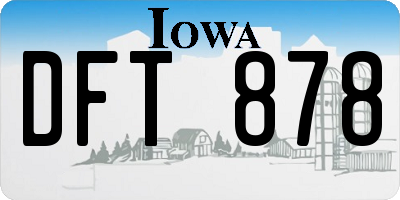 IA license plate DFT878