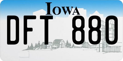 IA license plate DFT880