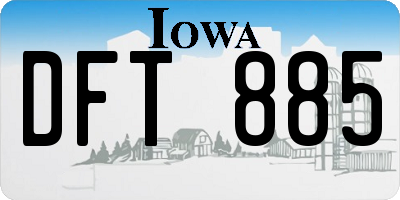 IA license plate DFT885