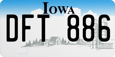 IA license plate DFT886