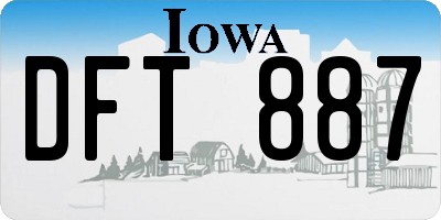 IA license plate DFT887