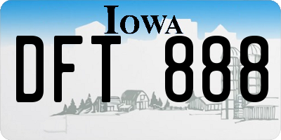IA license plate DFT888