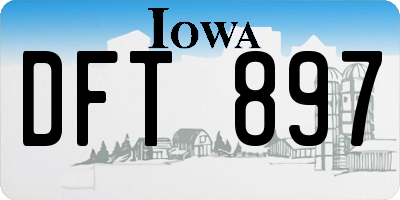 IA license plate DFT897
