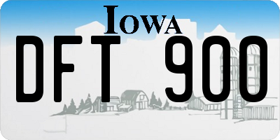IA license plate DFT900