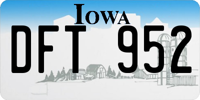 IA license plate DFT952