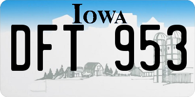 IA license plate DFT953