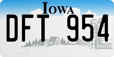 IA license plate DFT954
