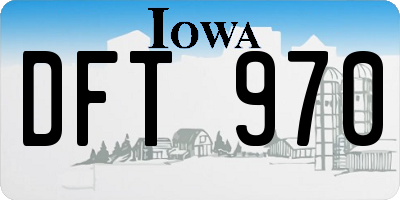 IA license plate DFT970