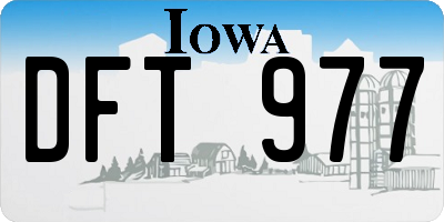 IA license plate DFT977