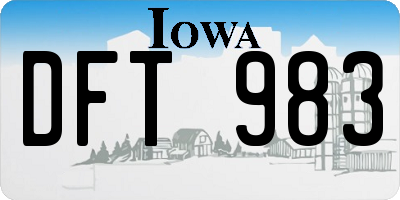 IA license plate DFT983