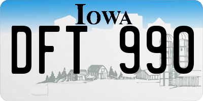 IA license plate DFT990