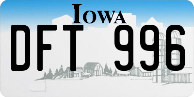 IA license plate DFT996