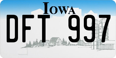 IA license plate DFT997