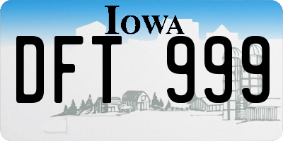 IA license plate DFT999