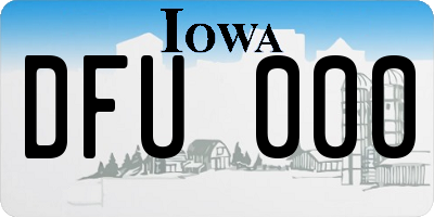 IA license plate DFU000