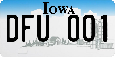 IA license plate DFU001