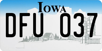 IA license plate DFU037