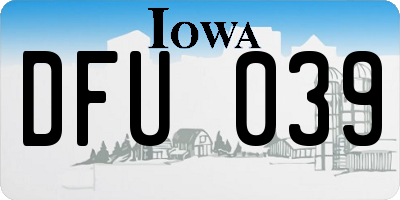 IA license plate DFU039