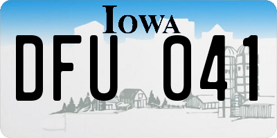 IA license plate DFU041