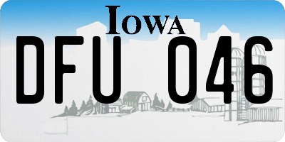 IA license plate DFU046