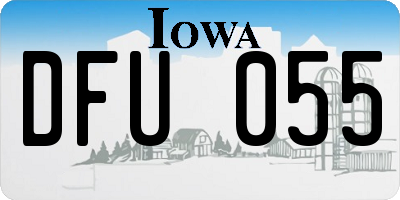 IA license plate DFU055