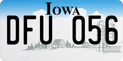 IA license plate DFU056
