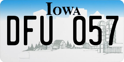 IA license plate DFU057