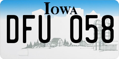 IA license plate DFU058