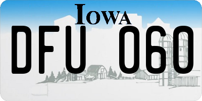 IA license plate DFU060