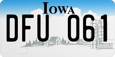 IA license plate DFU061