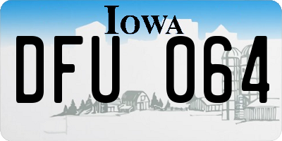 IA license plate DFU064