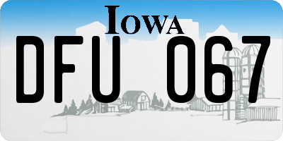 IA license plate DFU067